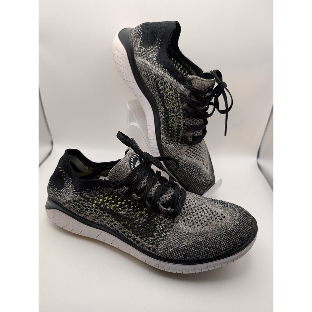 Nike Free RN Flyknit 2018 Women’s Size 8 Gray Black Volt Running Shoes
